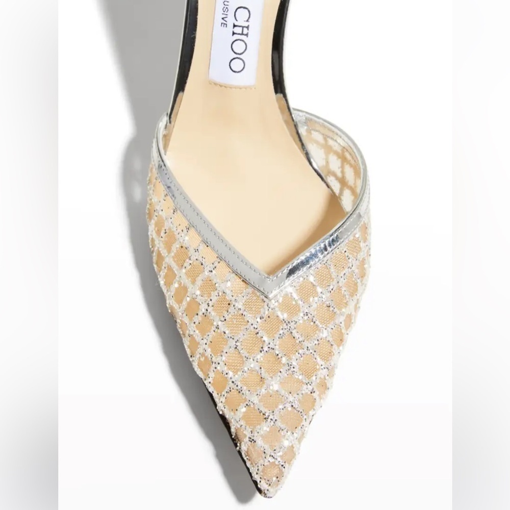 Jimmy Choo Saeda Glitter Crystal Ankle Strap Pumps - Picture 4 of 10